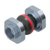 Compensator type 46 red, EPDM with nylon cord for cold & warm water 16 bar, cast iron 3-piece connection female thread